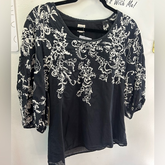 Anthropologie Edme & Esyllte black and white boho top size 4 - Picture 1 of 3